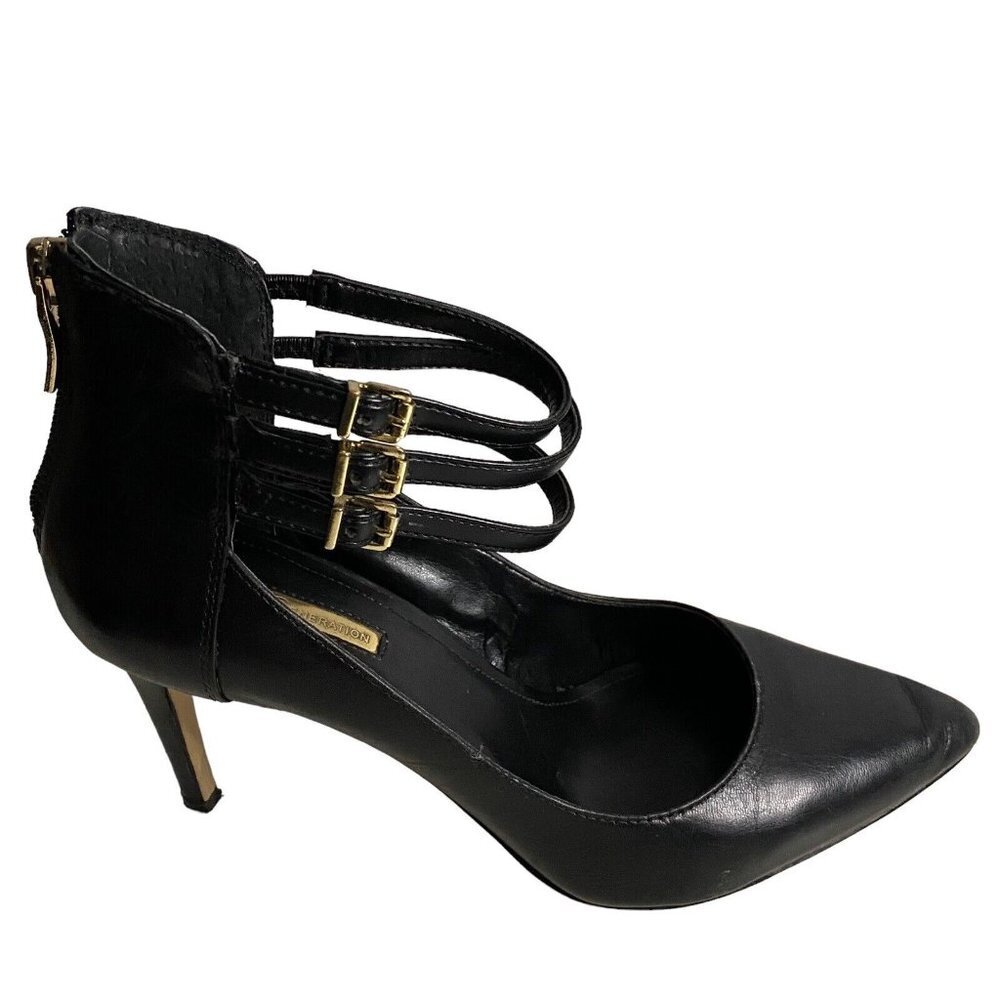 BCBGeneration Women's Black Ankle Strap Pumps Sz 7M
